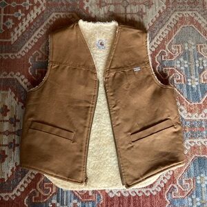 Vintage 1980’s Carhartt Brown Sherpa-Lined Vest